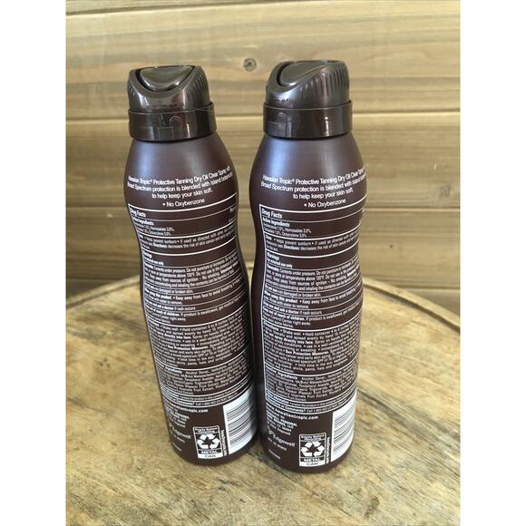 (2) HAWAIIAN TROPIC Sunscreen Dry Oil Spray Protective Tan- 6oz SPF 15 EXP 11/27 - Picture 4 of 7